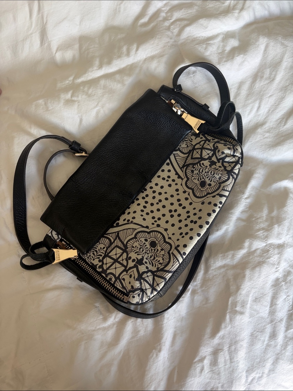 Aimee Kestenberg Black and White Crossbody Bag